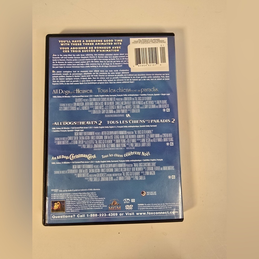 All Dogs go to Heaven - Triple Feature - 1+2 + All Dogs Christmas - DVD - Picture 4 of 5